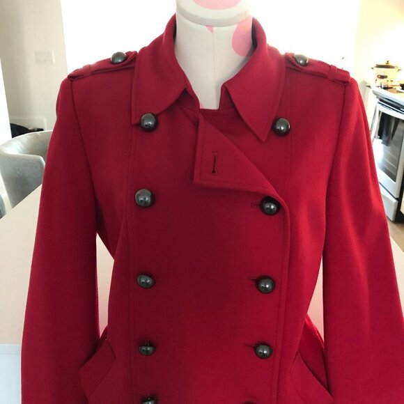 Planet Classic Double Breasted 12 Button Lined Collared Blazer Jacket Red Sz 8 - Picture 4 of 16